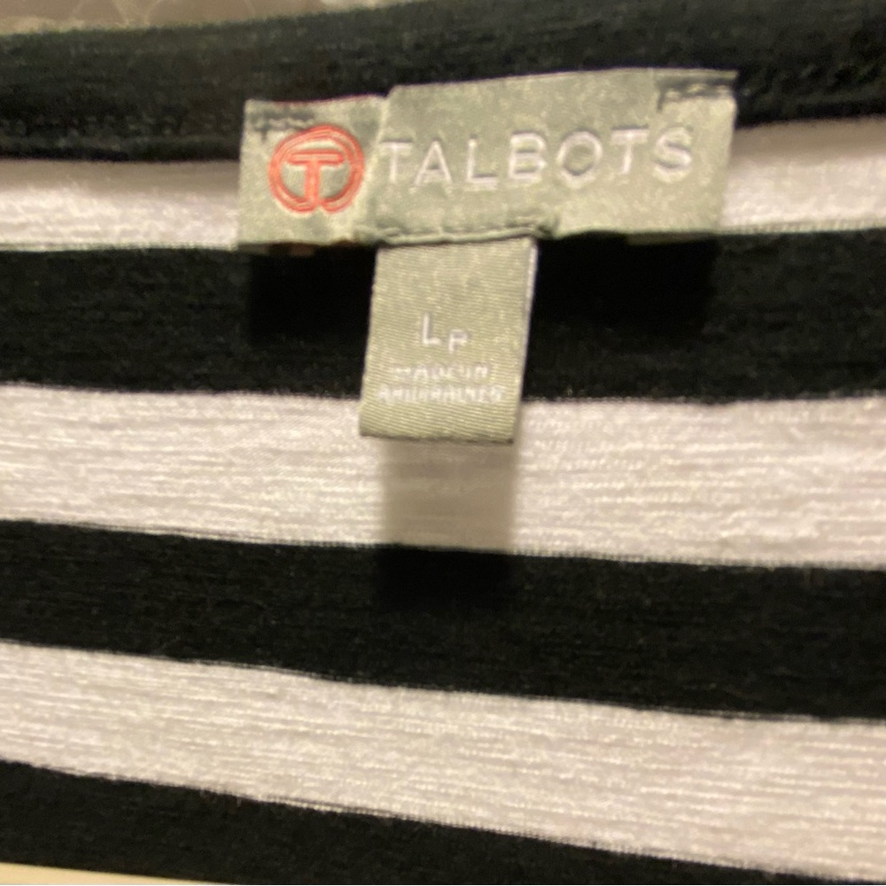 Talbots black and white stripe tulip hem maxi midi